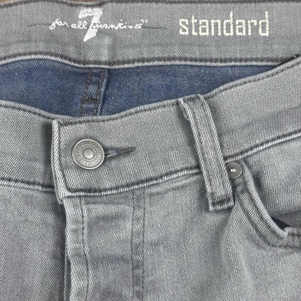 7 for All Mankind Men's Standard Straight Leg Button Fly Jeans Size 34 X 33 Gray